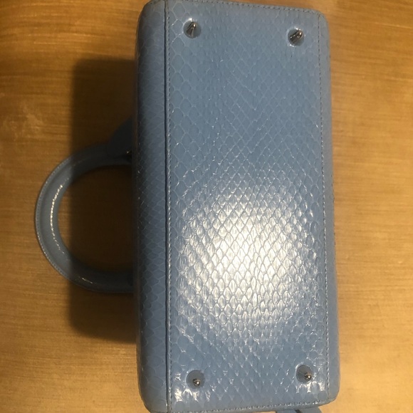 Christian Dior-Python Medium Lady Dior blue bag - Picture 7 of 8